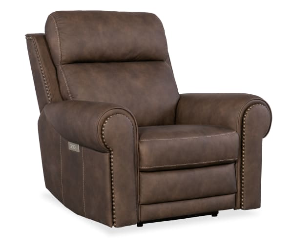 MS - Duncan Power Recliner With Power Headrest & Lumbar - Dark Brown