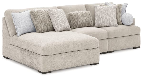 Cuddle Plush - Arctic - 3-Piece Sectional With Armless Chaise And RAF Corner Chair
