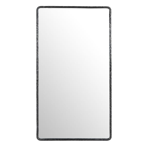 Howell - Rectangular Mirror Hammered Metal - Black