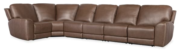 MS - Torres 6 Piece Sectional With Power Recline And Power Headrest - Dark Brown