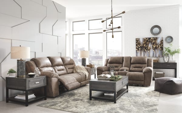 Stoneland - Fossil - 2 Pc. - Power Sofa, Loveseat