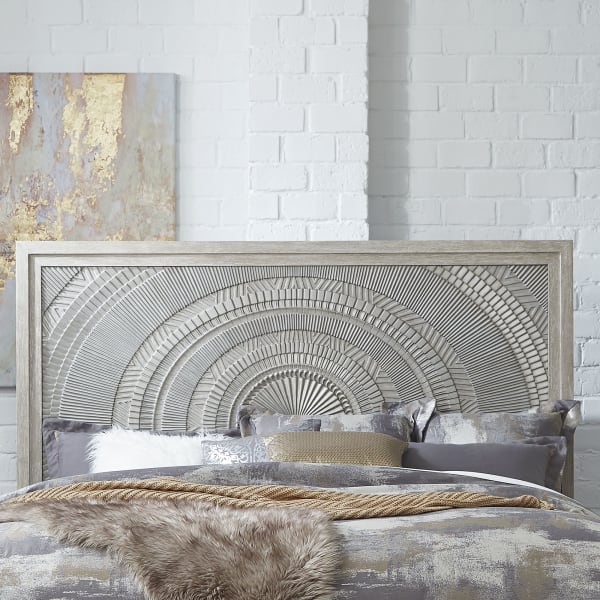 Belmar - Queen Decorative Panel Headboard - Washed Taupe