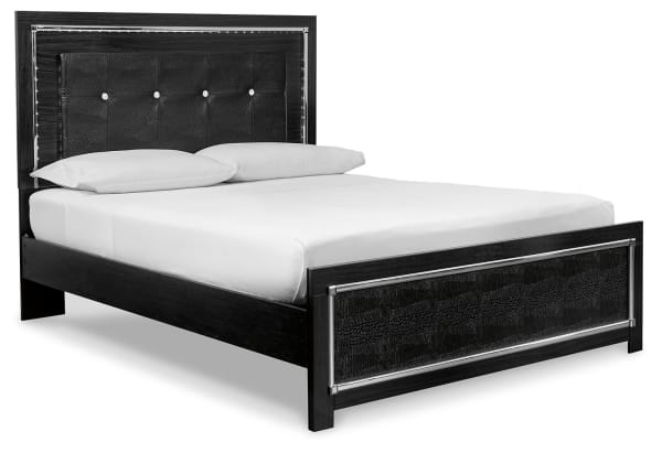 Kaydell - Black - Queen Upholstered Panel Bed