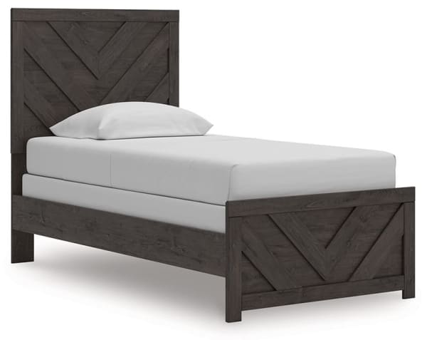 Prendonea - Charcoal - Twin Panel Bed