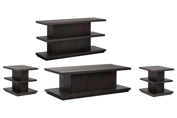 Shaffer - Lift Top Cocktail Table, 2 End Tables And Sofa Table - Velvet Roast