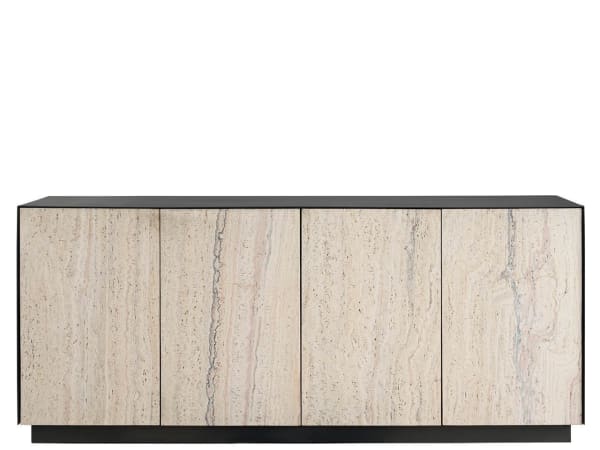 Modern - Stone Credenza - Black / Beige