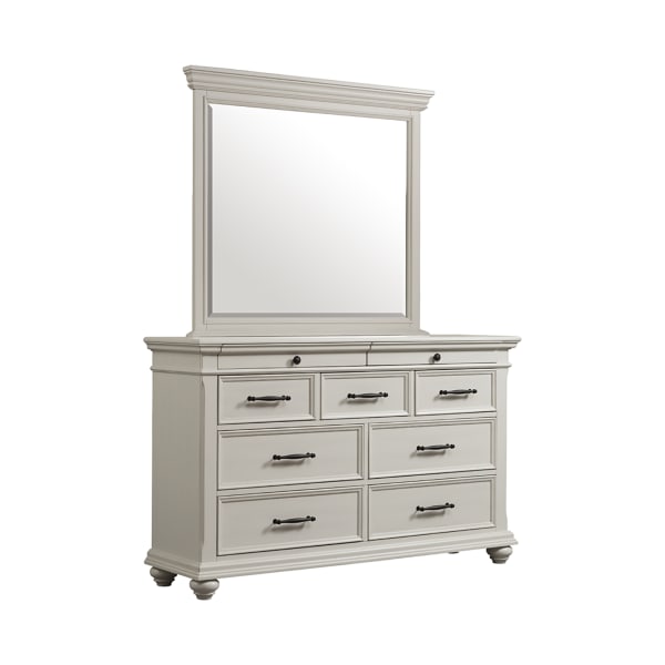 Slater - 9-Drawer Dresser With Mirror - White