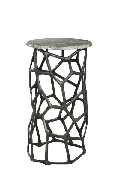 Sebastian - Tall End Table - Gray / Black