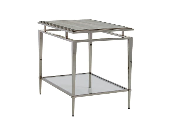Ariana - Athene Stainless End Table - Pearl Silver