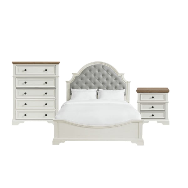 Eastwood - Youth Queen Upholstered 3 Piece Bedroom Set - White