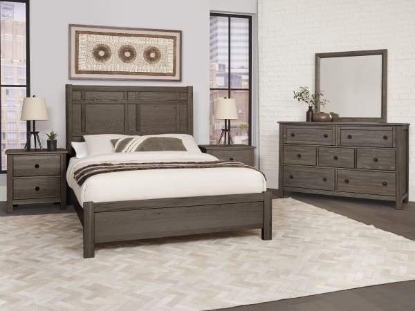 Custom Express - King Architectural Bed - Driftwood Grey