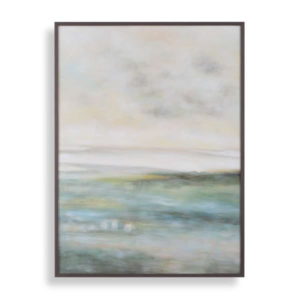 Awakening - Hand Painted Landscape Art - Blue / Brown / Green / White / Yellow