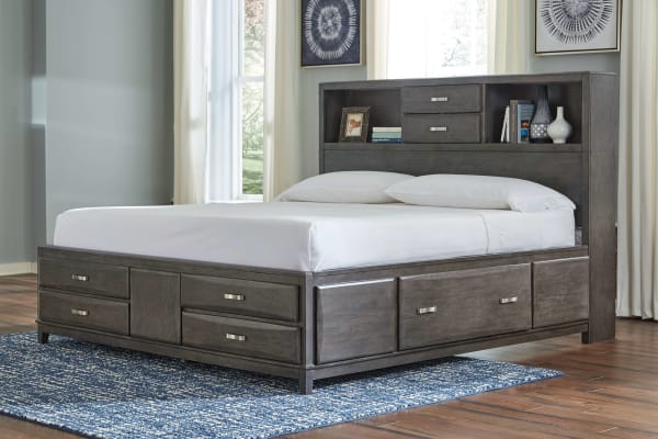 Caitbrook - Gray - King Storage Bed With 8 Drawers
