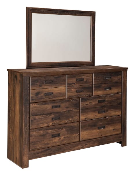 Quinden - Dark Brown - Dresser, Mirror