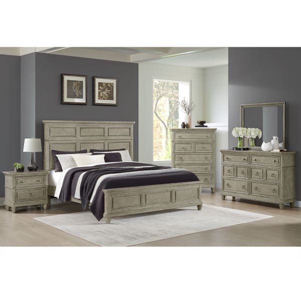 Whit-Ash - King Panel 3 Piece Bedroom Set - Light Gray