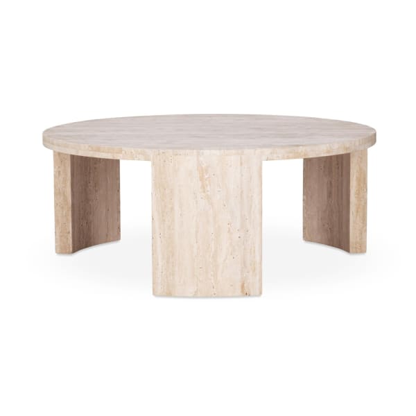 Dune - Travertine Round Coffee Table - Natural
