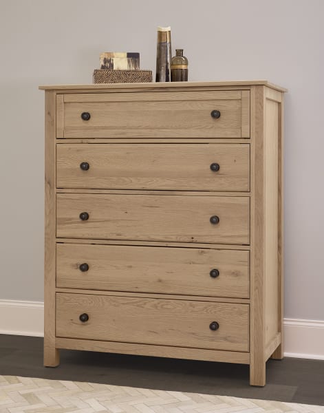 Custom Express - Chest 5 Drawers - Clear Oak
