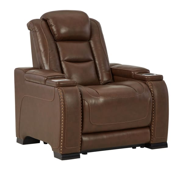 The Man-Den - Mahogany - PWR Recliner/Adj Headrest
