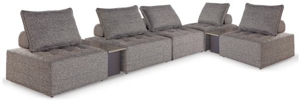 Bree Zee - 7-Piece Outdoor Modular Seating With 2 End Tables - Brown