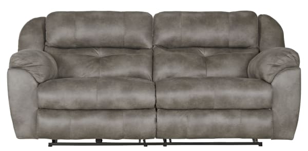 Ferrington - Power Lay Flat Reclining Sofa with Power Adjustable Headrest - Steel