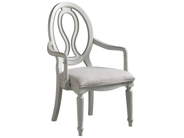 Summer Hill - French Gray - Pierced Back Arm Chair