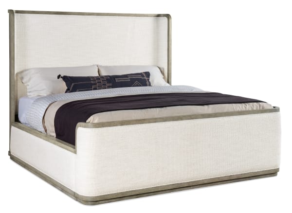 Linville Falls - Boones Queen Upholstered Shelter Bed - Beige