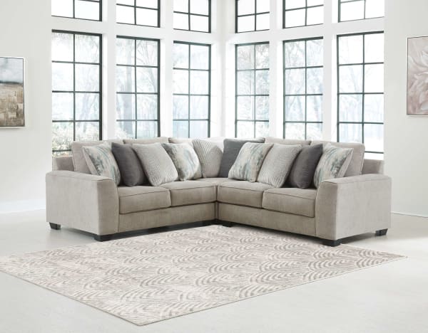 Ardsley - Pewter - Corner Loveseat 3 Pc Sectional