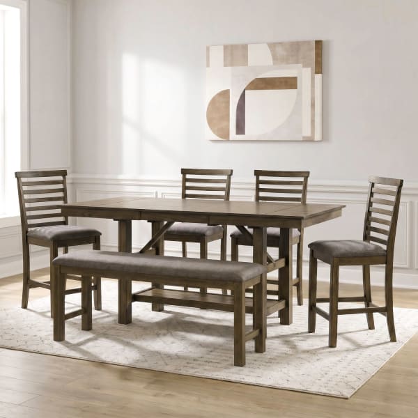 Brook Bay - 6 Piece Gathering Table Set - Sandstone