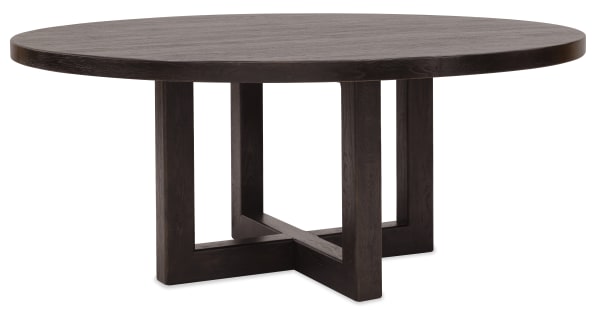 Driftwood - 72" Round Dining Table - Burnt Timber