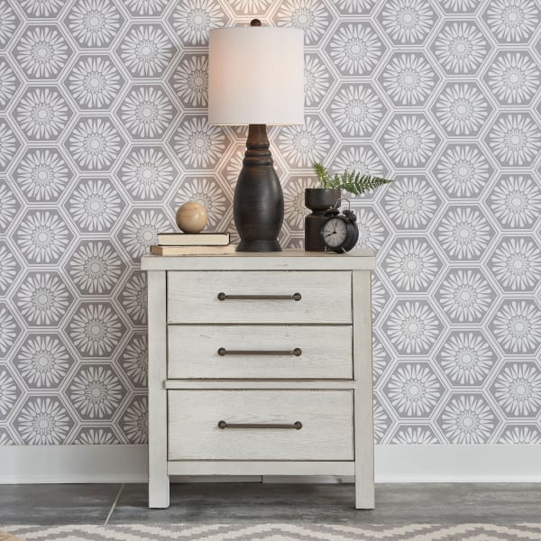 Modern Farmhouse - 3 Drawer Nightstand - White