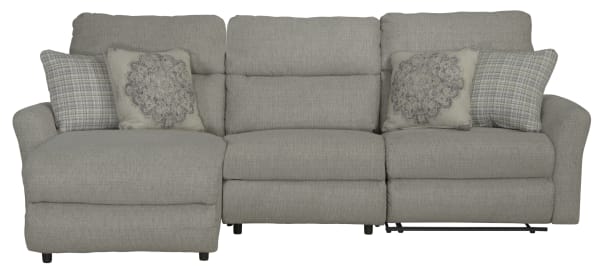 McPherson - 3 Piece Power Reclining Sectional With 1 LSF Lay-Back Chaise And 1 Lay-Flat Recliner - Beige