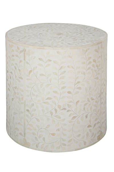 Shell End Table - White