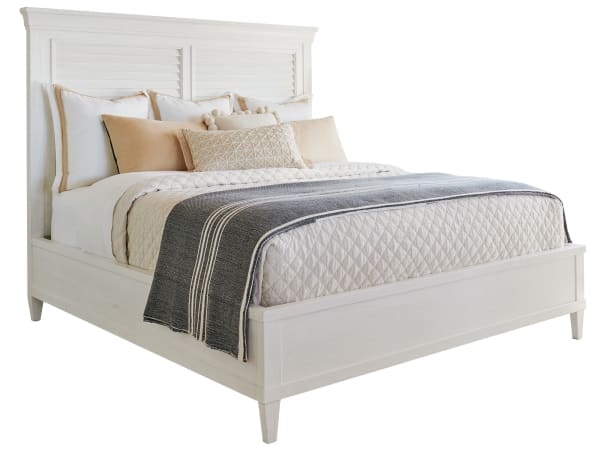 Ocean Breeze - Royal Palm Louvered Bed 5/0 Queen - White