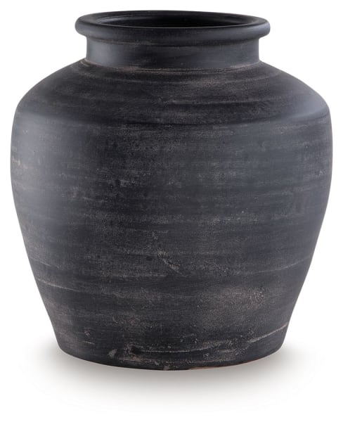 Meadie - Distressed Black - 12" Vase