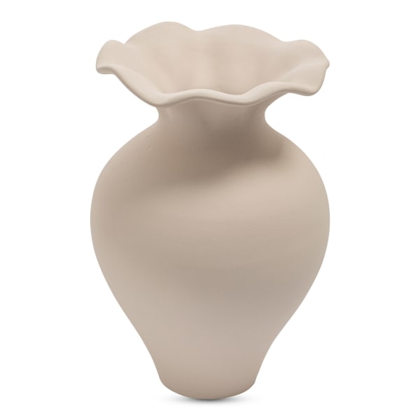 Ruffle - 12" Decorative Vessel - Beige