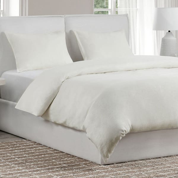 Talia - King Duvet Collection - Ivory/White
