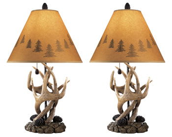 Derek - Brown - Poly Table Lamp (Set of 2)