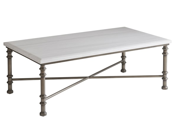 Ocean Breeze - Flagler Rectangular Marble Top Cocktail Table - White