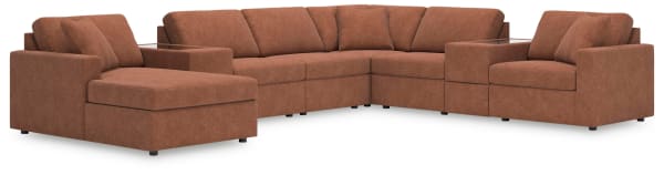 Modmax - 8-Piece Sectional With Laf Corner Chaise And Storage Consoles - Spice