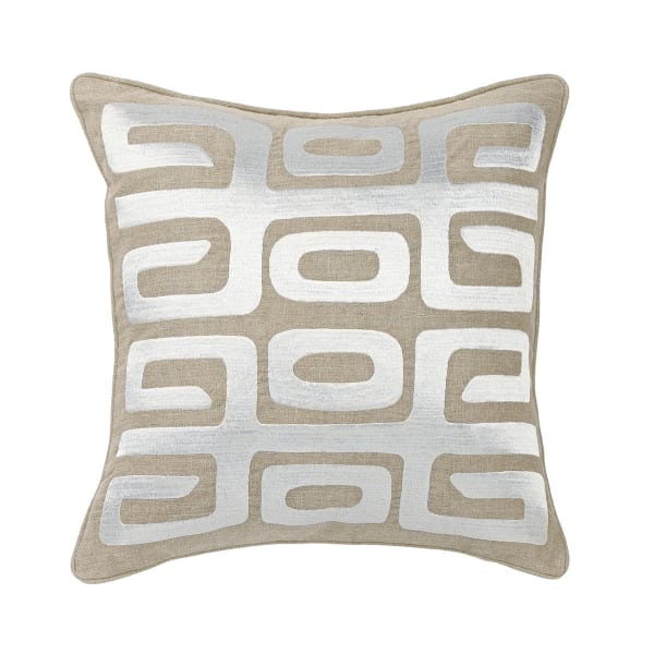 Radiant Oasis - Zelo Pillow 22' x 22' - Tan/Silver