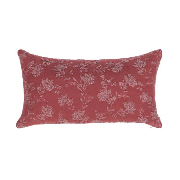 Novel Estate - 14" x 26" NV Rosecliff Pillow - Burgundy Red