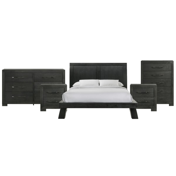 Allan - Queen 5 Piece Bedroom Set - Black