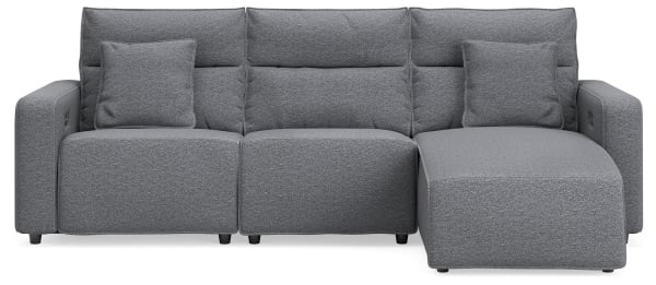 Modmax II - 3-Piece Power Reclining Sofa With RAF Press Back Power Chaise - Salt And Pepper