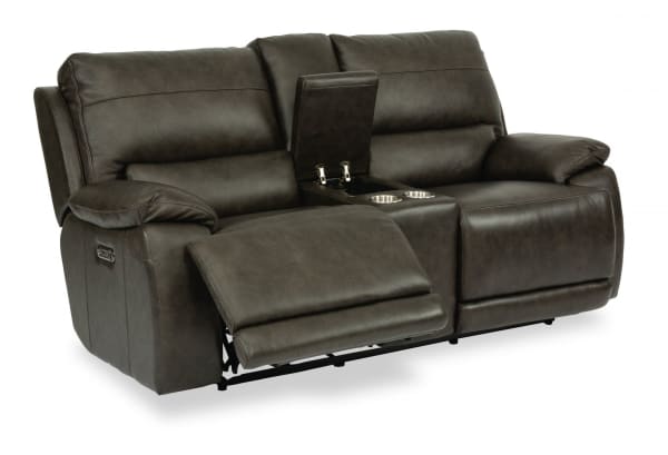 Horizon Power Reclining Loveseat with Console & Power Headrests