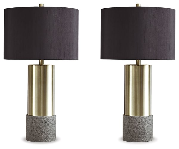 Jacek - Gray / Brass Finish - Metal Table Lamp (Set of 2)