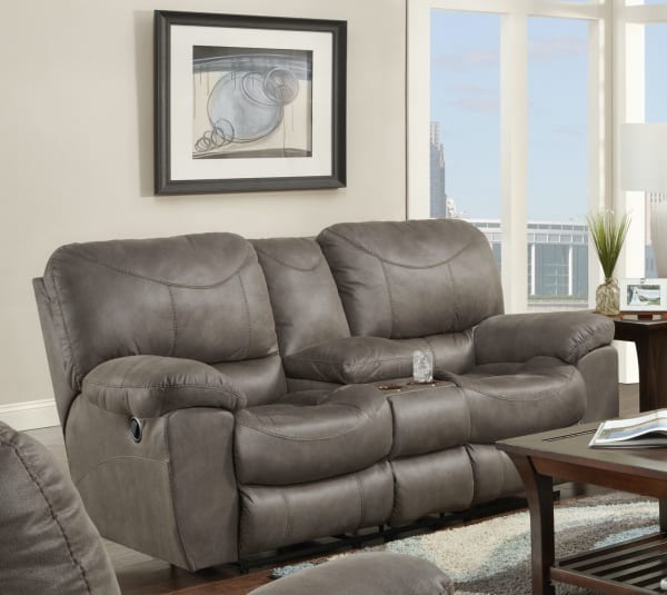Trent - Reclining Console Loveseat - Charcoal