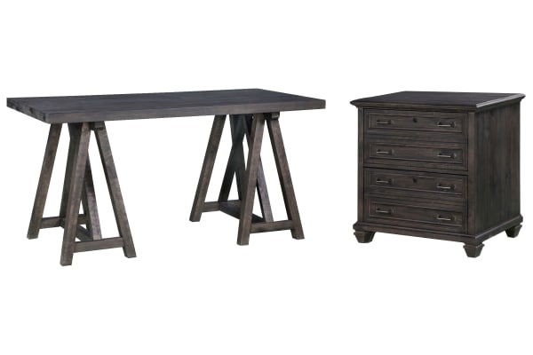 Sutton Place - Desk With Lateral File - Weathered Charcoal