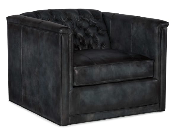Jaden - Swivel Tufted Chair 8-Way Tie - Black