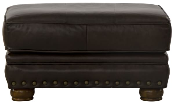 Roberto - Ottoman - Cocoa - Leather
