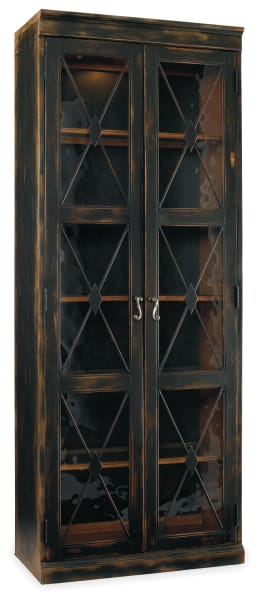 Sanctuary - 2-Door Thin Display Cabinet - Ebony